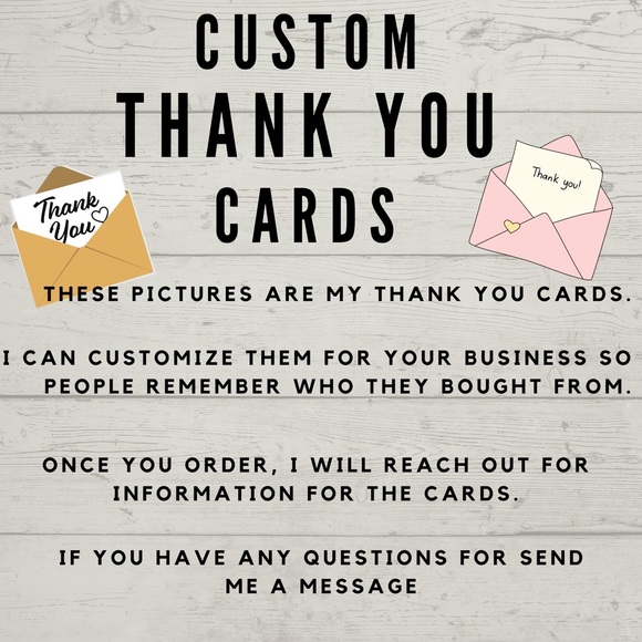 Pink checkered Print Thank You Cards, Custom Cards - Picture 3 of 3